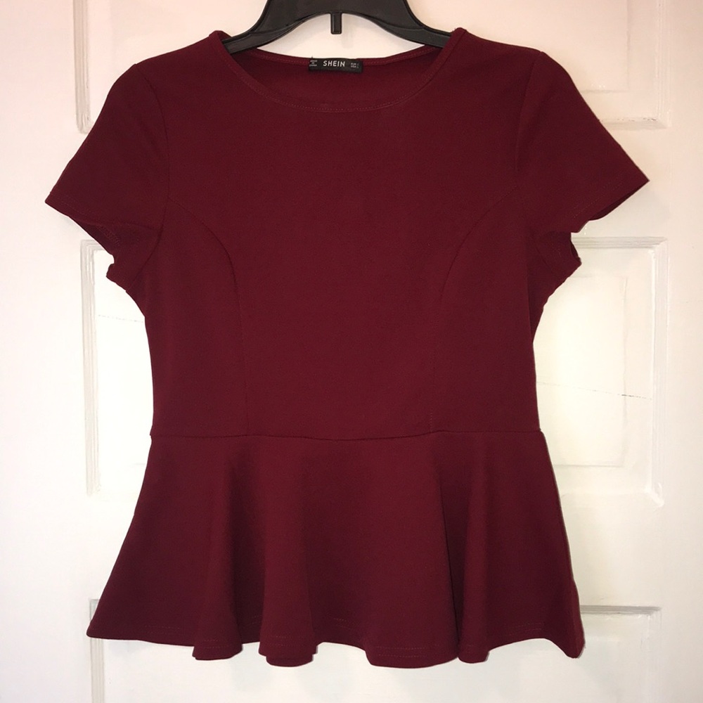 SHEIN Red Peplum Shirt, Large